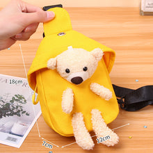 Load image into Gallery viewer, 82602AC- Bear canvas bag crossbody backpack 
