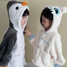 Load image into Gallery viewer, DJ250614TG-秋冬季企鵝加厚法蘭絨家居服兩件套裝
