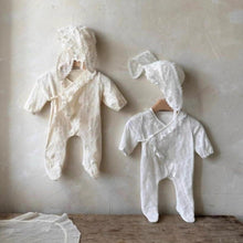 將圖片載入圖庫檢視器 Y95129LS-春夏蕾絲長包腳連身衣&amp;兔子耳朵帽&amp;兩件套
