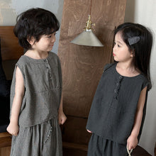 Load image into Gallery viewer, 25X28TG-夏季｜格紋森系｜背心兩件套
