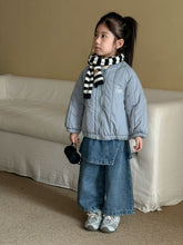 將圖片載入圖庫檢視器 DK250688PA-秋冬季抓絨假兩件牛仔款褲
