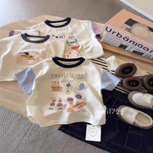將圖片載入圖庫檢視器 61603SE-夏季兒童卡通拼色純棉半袖T
