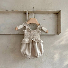 Load image into Gallery viewer, Y9550LS-Summer baby girl solid color ruffled sling princess bodysuit 
