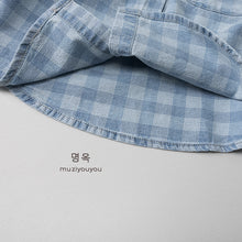 將圖片載入圖庫檢視器 26028SE-春季格紋牛仔襯衫式外套
