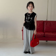 Load image into Gallery viewer, 2025X33TG-Summer sleeveless ballet print top + polka dot trousers two-piece set
