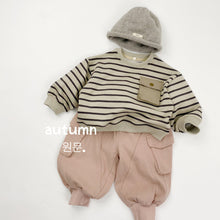 將圖片載入圖庫檢視器 1581SE秋季條紋寬鬆衛衣上衣
