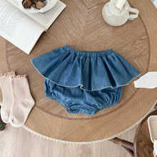 Load image into Gallery viewer, 51412SE-Summer Korean elastic floral ruffle sleeve vest top &amp; matching skirt 
