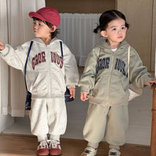 將圖片載入圖庫檢視器 CZ260863TG-春秋季復古字母連帽休閒兩件套
