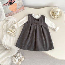 Load image into Gallery viewer, H10659LS-冬季波點加絨背心裙&amp;刷絨上衣
