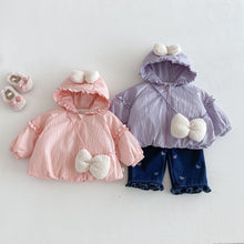 Load image into Gallery viewer, ZDW5267SE-冬季加厚花邊連帽棉服外套
