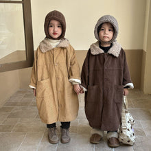 Load image into Gallery viewer, D83127SE- Corduroy mid-length plus velvet windbreaker jacket
