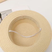 Load image into Gallery viewer, YX576AC-Summer bow flat top sun protection hat parent-child leisure straw hat 
