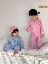 將圖片載入圖庫檢視器 CJ260869TG-春秋季兒童純棉格子家居兩件套

