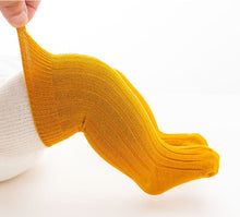 Load image into Gallery viewer, WH122101AC-Combed cotton solid color double needle breathable knee socks
