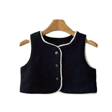 將圖片載入圖庫檢視器 Y7567SE-秋冬小香風馬甲｜加絨花邊背心
