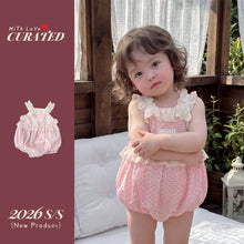 將圖片載入圖庫檢視器 629262LS-夏季｜甜美花邊無袖｜女童吊帶連身哈衣
