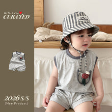 將圖片載入圖庫檢視器 622094LS-夏季｜涼感無袖塗鴉｜男童連身爬服
