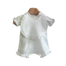 Load image into Gallery viewer, Y9549LS-Summer Lace Waffle Flower Bud Sleeve Jumpsuit + Bib Pocket Set 
