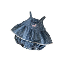 Load image into Gallery viewer, 629211LS-夏季｜軟萌牛仔｜女童刺繡包屁衣
