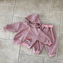 將圖片載入圖庫檢視器 CZ260891TG-條紋連帽運動休閒兩件套
