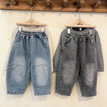 Load image into Gallery viewer, Q83102PA- Spring and Autumn Korean version of loose soft denim casual patch trousers 
