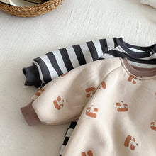 將圖片載入圖庫檢視器 ZDL5184LS-冬季條紋羊駝絨加絨連體爬服
