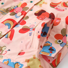 將圖片載入圖庫檢視器 10738SE-Malwee歐美秋冬滿版可愛印花刷絨連帽拉鍊風衣外套
