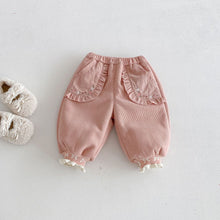 Load image into Gallery viewer, ZDK5263PA-冬季加絨繡花束口休閒褲
