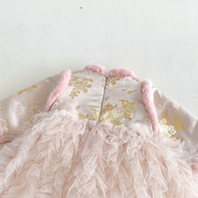 將圖片載入圖庫檢視器 ZDQ5643LS-冬季中國風網紗拜年加厚夾棉連衣裙
