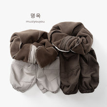 將圖片載入圖庫檢視器 25223PA-冬季韓版森林系造型車線休閒加厚刷絨長褲
