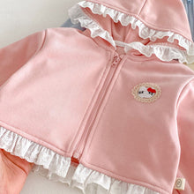 Load image into Gallery viewer, ZCT6062TG-春季蕾絲連帽休閒褲兩件套
