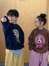 將圖片載入圖庫檢視器 2025D218SE-冬季韓版加厚頭巾狗狗印花休閒圓領上衣
