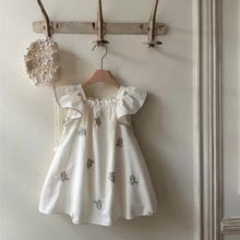 Load image into Gallery viewer, Y6513DS-Summer cotton embroidered flying sleeve dress 
