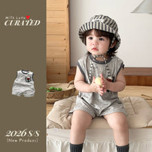 將圖片載入圖庫檢視器 622094LS-夏季｜涼感無袖塗鴉｜男童連身爬服
