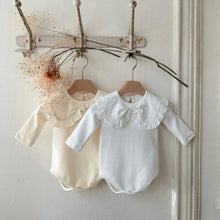 將圖片載入圖庫檢視器 Y9609LS-春季嬰兒荷葉大翻領三角包屁
