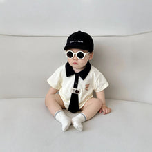 Load image into Gallery viewer, 51402LS-Summer Korean style short-sleeved gentleman&#39;s style bodysuit 
