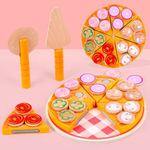 Load image into Gallery viewer, 50103AC-Children&#39;s educational toys play house wooden kitchen simulation food pizza cutting fun 
