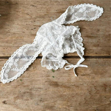 將圖片載入圖庫檢視器 Y95129LS-春夏蕾絲長包腳連身衣&amp;兔子耳朵帽&amp;兩件套
