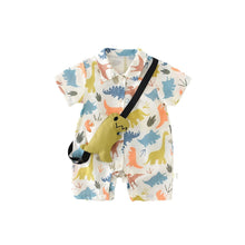 Load image into Gallery viewer, 92778LS-Summer short-sleeved dinosaur crawling suit + doll [wishing style]
