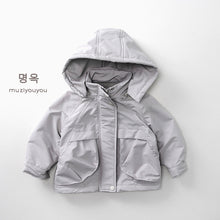 將圖片載入圖庫檢視器 25233SE-冬季兒童加絨拉鍊可拆帽戶外衝鋒衣
