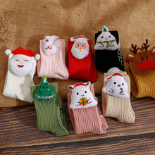 將圖片載入圖庫檢視器 026AC-INS聖誕系列嬰幼兒中筒防滑襪(三雙起批)

