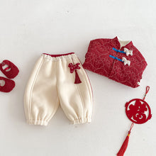 將圖片載入圖庫檢視器 ZDK5705PA-冬季喜慶中國風小馬配飾加絨長褲
