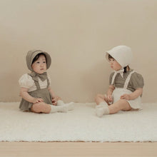 Load image into Gallery viewer, Y9553LS-Summer Girls Jacquard Bubble Skirt Strap Sweater + Hat 
