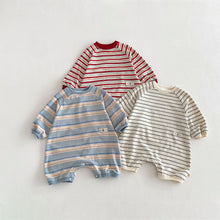 Load image into Gallery viewer, ZCL6183LS-春季條紋長袖連體爬服
