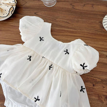 將圖片載入圖庫檢視器 0308LS-夏季｜蝴蝶結泡泡袖｜女童紗裙包屁服
