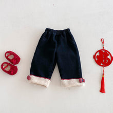將圖片載入圖庫檢視器 ZDK5708PA-冬季超萌蝴蝶結加絨牛仔長褲

