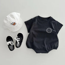 Load image into Gallery viewer, Y9370LS-Summer Fashion Line Drawing Bear Letter Print Short Sleeve Bodysuit
