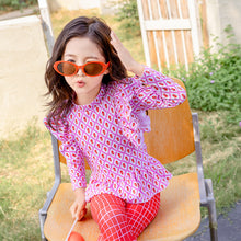 Load image into Gallery viewer, 25107TG-Children&#39;s floral long-sleeved swimsuit and trousers set + swimming cap 
