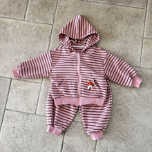 將圖片載入圖庫檢視器 CZ260891TG-條紋連帽運動休閒兩件套
