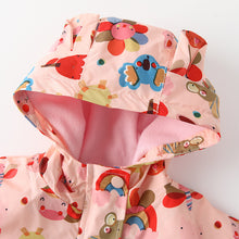 將圖片載入圖庫檢視器 10738SE-Malwee歐美秋冬滿版可愛印花刷絨連帽拉鍊風衣外套
